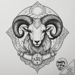 Tattoo sketch an aries ram’s head with a cele… – tattoo sketch (№1755594735_0, 19.08.2025 09:12) — tattoovalue.net