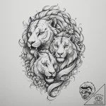 Tattoo sketch a powerful image of a lion and… – tattoo sketch (№1755595131_0, 19.08.2025 09:18) — tattoovalue.net