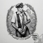 A gritty, black and white photo of a subway m… – tattoo sketch (№1755595329_0, 19.08.2025 09:22) — tattoovalue.net