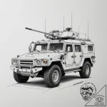Tattoo design a generic military vehicle outl… – tattoo sketch (№1755595528_0, 19.08.2025 09:25) — tattoovalue.net