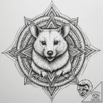 Possum, tattoo sketch design, on a clean whit… – tattoo sketch (№1755595725_0, 19.08.2025 09:28) — tattoovalue.net