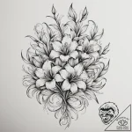 Gladiolus, tattoo flash sheet design, muted c… – tattoo sketch (№1755596517_0, 19.08.2025 09:41) — tattoovalue.net