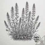 A field of bluebonnets in texas., tattoo line… – tattoo sketch (№1755597310_0, 19.08.2025 09:55) — tattoovalue.net