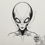 Tattoo design an alien creature’s silhouette… – tattoo sketch (№1755597508_0, 19.08.2025 09:58) — tattoovalue.net