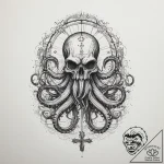 Kraken, tattoo drawing outline, detailed cros… – tattoo sketch (№1755608036_0, 19.08.2025 12:53) — tattoovalue.net