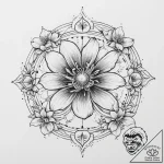 Tattoo design a zodiac flower (e.g., honeysuc… – tattoo sketch (№1755610015_0, 19.08.2025 13:26) — tattoovalue.net