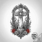Tattoo sketch a stylized graveyard with a lon… – tattoo sketch (№1755610418_0, 19.08.2025 13:33) — tattoovalue.net