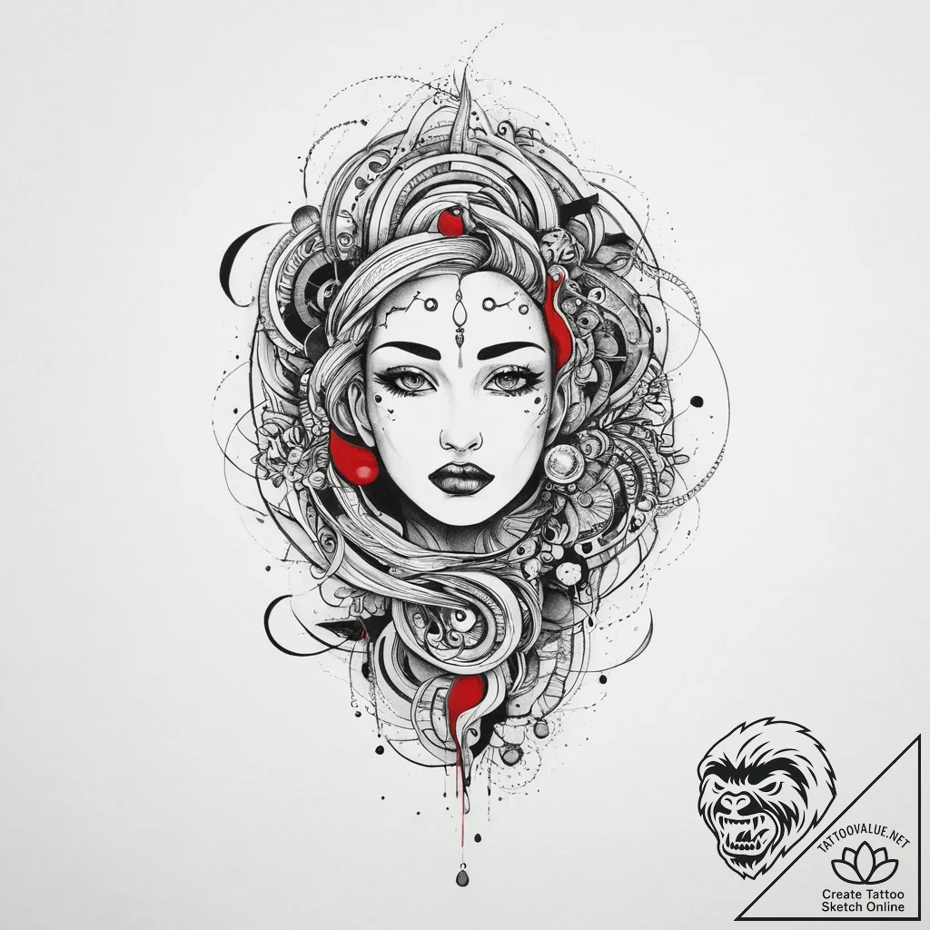Tattoo design a powerful thought bubble with... - tattoo sketch (№1755611476_0, 19.08.2025 13:51) — tattoovalue.net