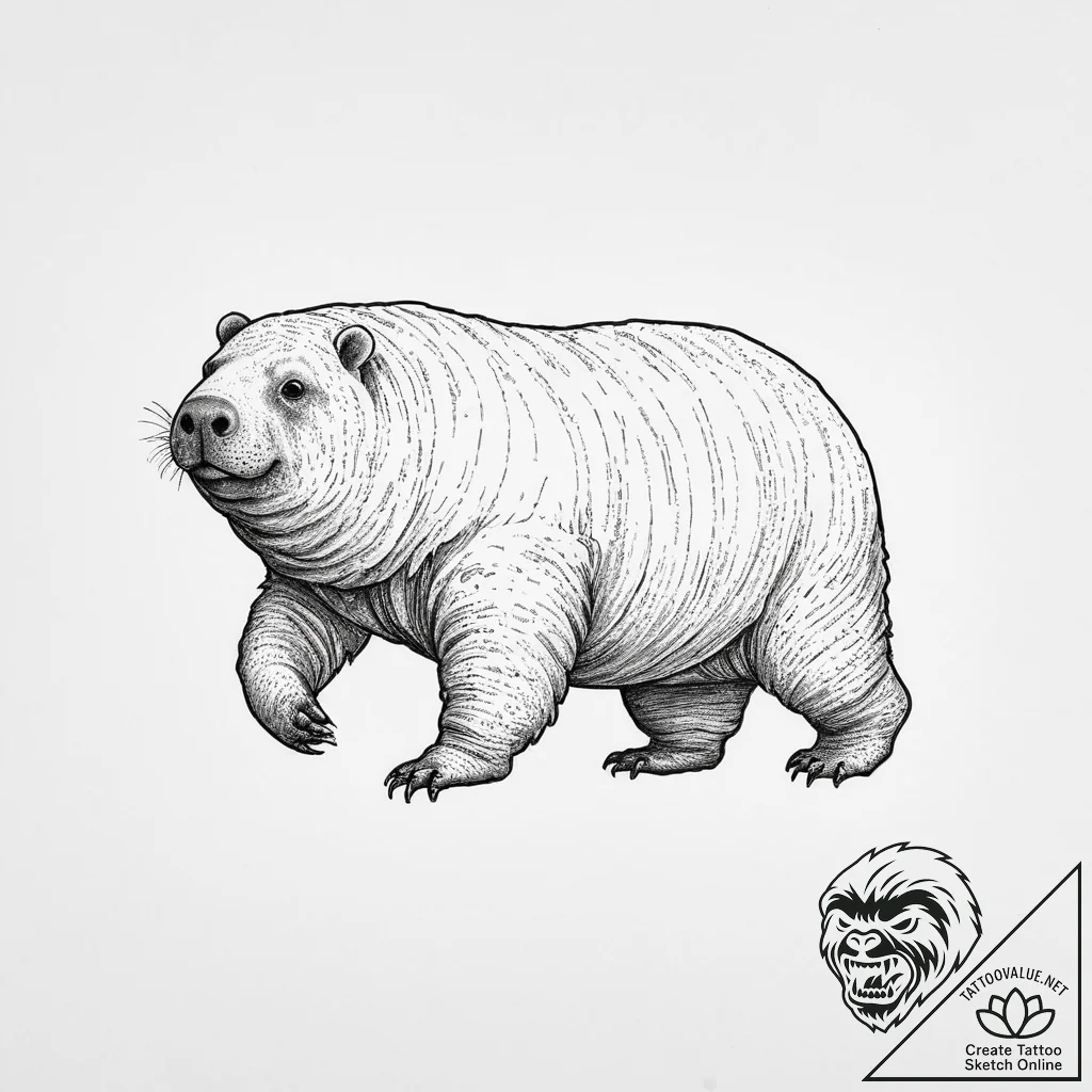 Tardigrade (water bear) - tattoo sketch (№1755611689_0, 19.08.2025 13:54) — tattoovalue.net