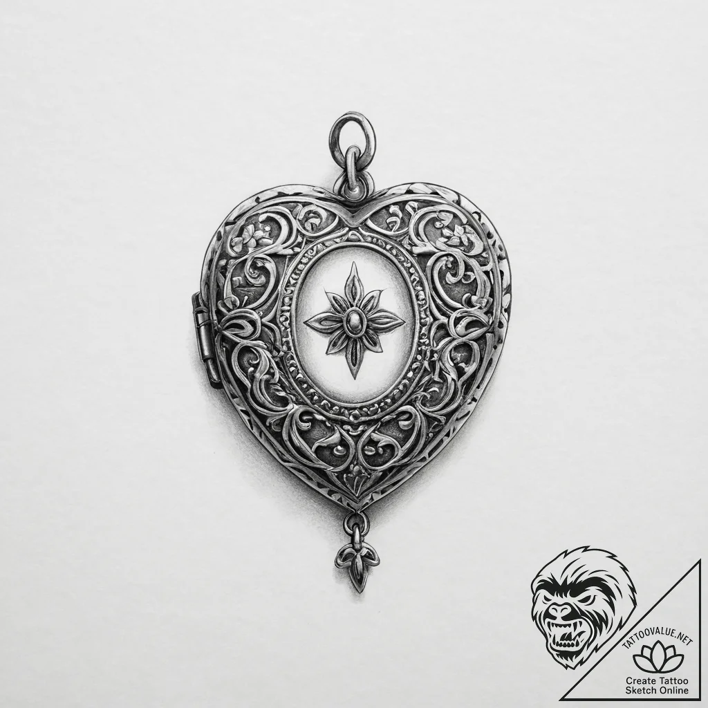 Tattoo sketch a detailed miniature antique lo... - tattoo sketch (№1755613335_0, 19.08.2025 14:22) — tattoovalue.net