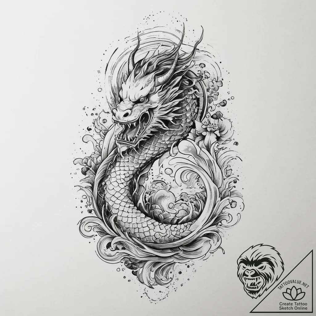 Tattoo sketch aquarius's water-bearer, a myth... - tattoo sketch (№1755613961_0, 19.08.2025 14:32) — tattoovalue.net