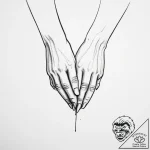 Tattoo design a silhouette of two hands holdi… – tattoo sketch (№1755614596_0, 19.08.2025 14:43) — tattoovalue.net