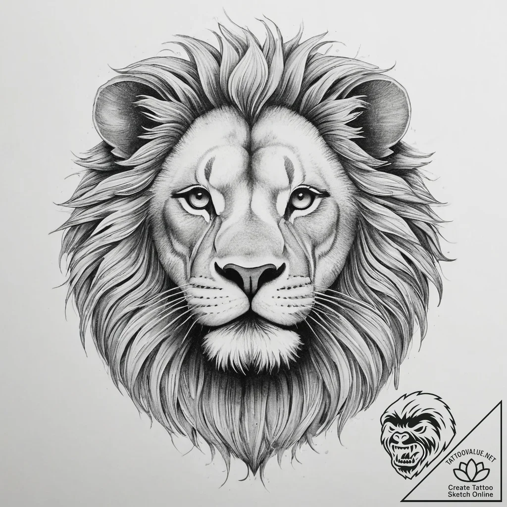 Tattoo sketch a leo lion's eye subtly integra... - tattoo sketch (№1755614811_0, 19.08.2025 14:46) — tattoovalue.net