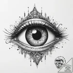 Tattoo sketch a cosmic eye that sees all, sym… – tattoo sketch (№1755616695_0, 19.08.2025 15:18) — tattoovalue.net