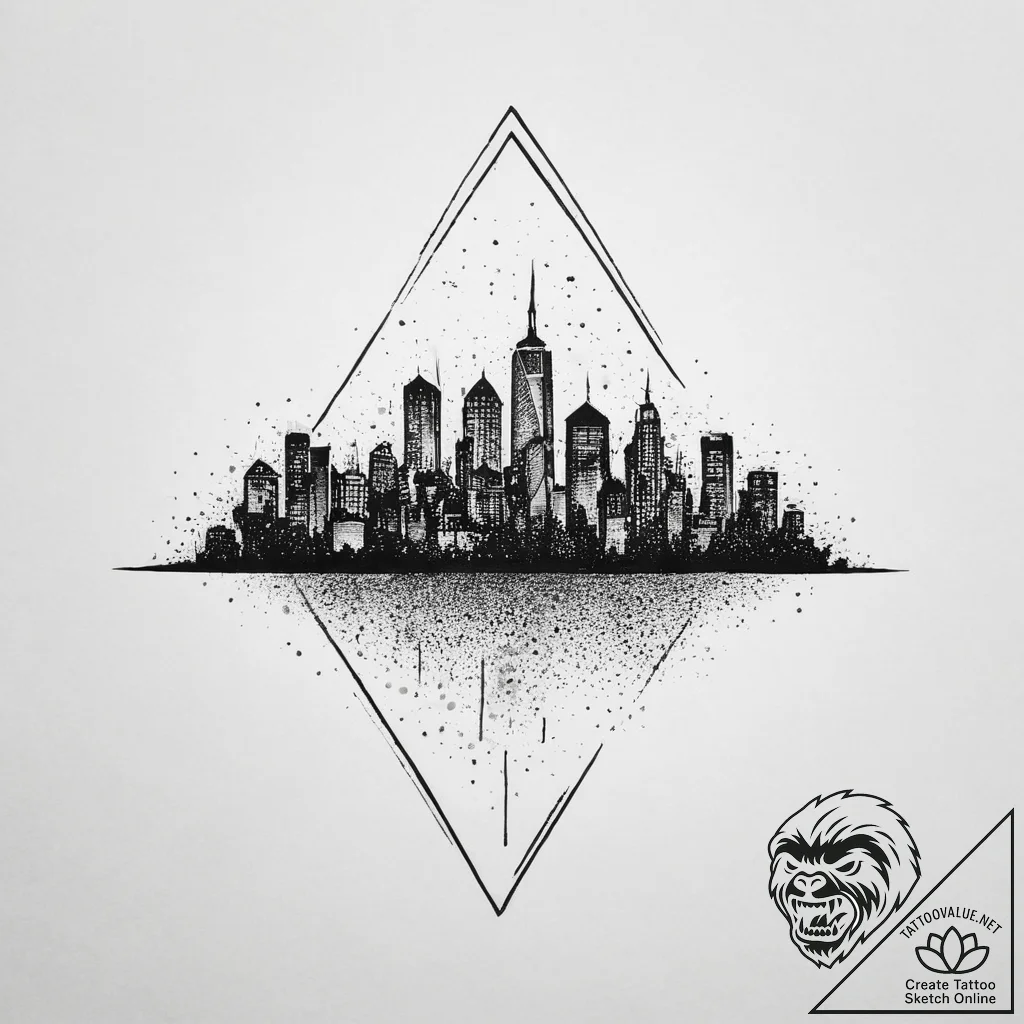 A blurred, abstract photo of city lights at n... - tattoo sketch (№1755616900_0, 19.08.2025 15:21) — tattoovalue.net