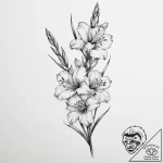 Gladiolus – tattoo sketch (№1755617728_0, 19.08.2025 15:35) — tattoovalue.net