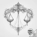 Tattoo sketch libra’s scales depicted as a pe… – tattoo sketch (№1755617928_0, 19.08.2025 15:38) — tattoovalue.net