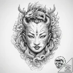 Tattoo sketch: dazhbog depicted as a radiant… – tattoo sketch (№1755618764_0, 19.08.2025 15:52) — tattoovalue.net