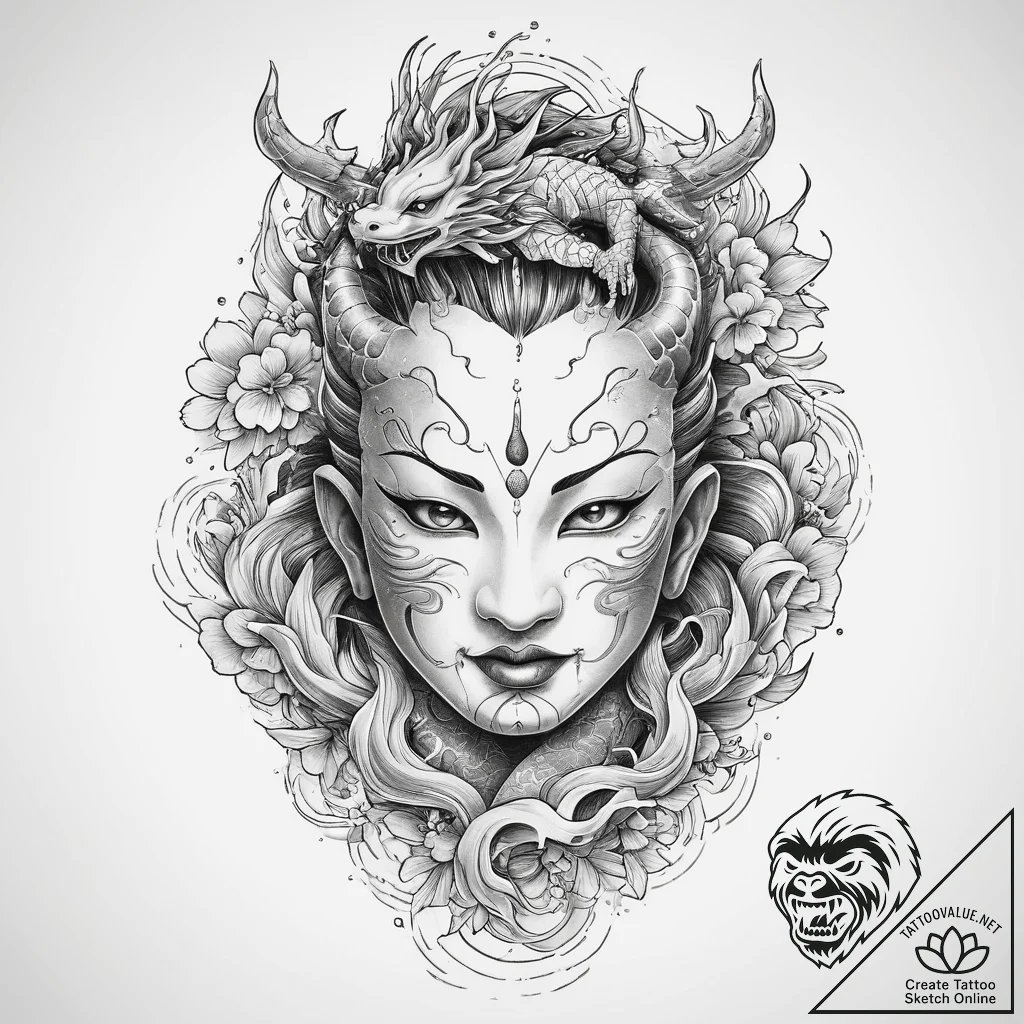 Tattoo sketch: dazhbog depicted as a radiant... - tattoo sketch (№1755618764_0, 19.08.2025 15:52) — tattoovalue.net