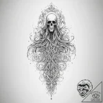 A ghostly apparition in a hallway, tattoo dra… – tattoo sketch (№1755619809_0, 19.08.2025 16:10) — tattoovalue.net