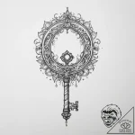 Tattoo design a delicate key or keyhole., tat… – tattoo sketch (№1755620218_0, 19.08.2025 16:16) — tattoovalue.net