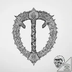 117. tattoo design: an “oud” rune intertwined… – tattoo sketch (№1755620425_0, 19.08.2025 16:20) — tattoovalue.net