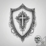 Tattoo sketch a stylized shield with a specif… – tattoo sketch (№1755621875_0, 19.08.2025 16:44) — tattoovalue.net