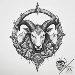 Tattoo design a capricorn symbol made of stro… – tattoo sketch (№1755622491_0, 19.08.2025 16:54) — tattoovalue.net
