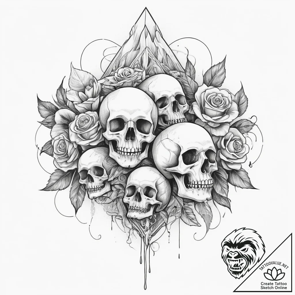 The stark beauty of icebergs floating in a ca... - tattoo sketch (№1755624978_0, 19.08.2025 17:36) — tattoovalue.net