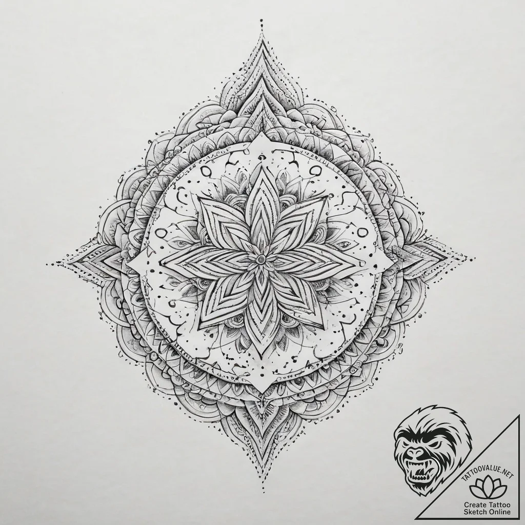 Tattoo sketch an aurora borealis effect in wa... - tattoo sketch (№1755625810_0, 19.08.2025 17:50) — tattoovalue.net