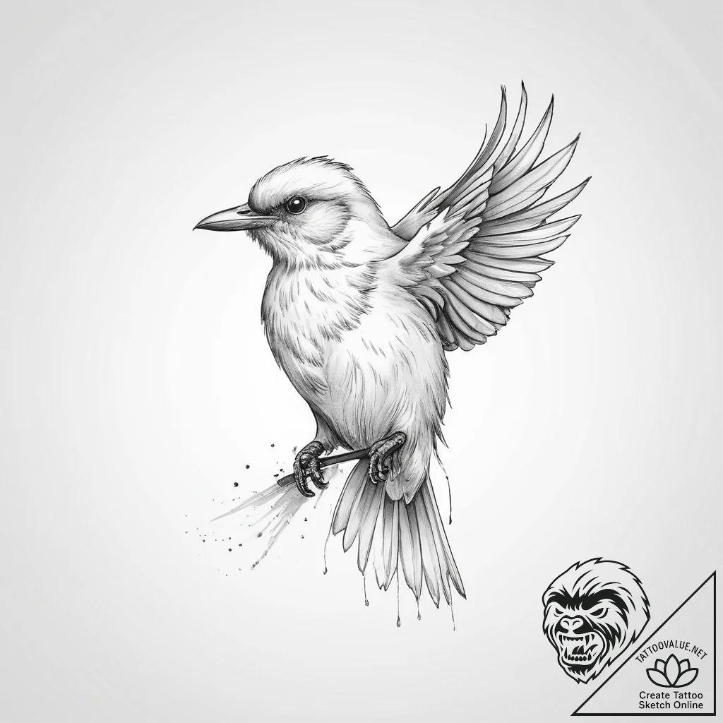 Bird - tattoo sketch (№1755626218_0, 19.08.2025 17:56) — tattoovalue.net