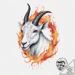 Tattoo design a capricorn goat-fish with a ti… – tattoo sketch (№1755626631_0, 19.08.2025 18:03) — tattoovalue.net