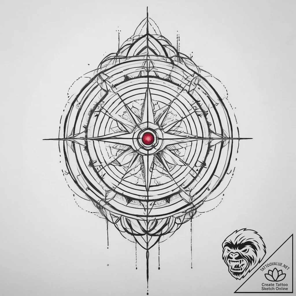 Tattoo design a laser beam cutting through a... - tattoo sketch (№1755627252_0, 19.08.2025 18:14) — tattoovalue.net