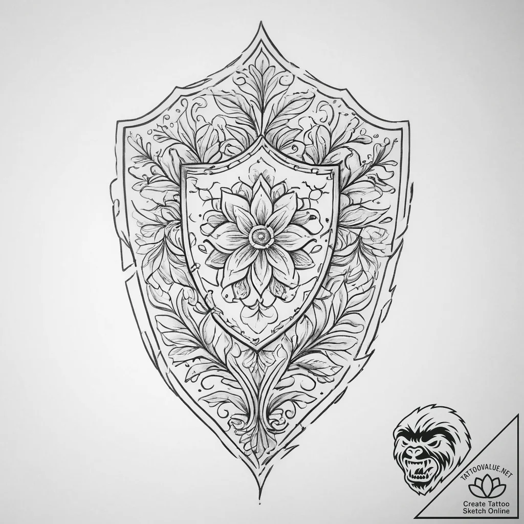 Tattoo design a subtle floral pattern forming... - tattoo sketch (№1755629129_0, 19.08.2025 18:45) — tattoovalue.net