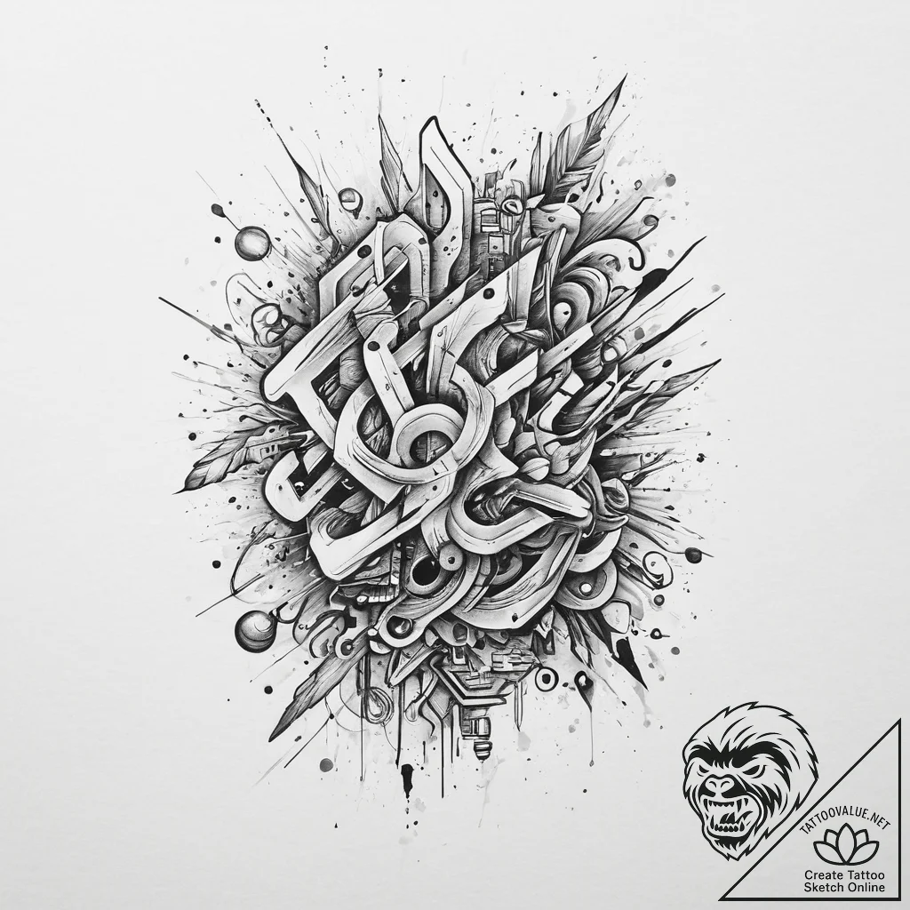 Tattoo sketch an abstract representation of g... - tattoo sketch (№1755629553_0, 19.08.2025 18:52) — tattoovalue.net