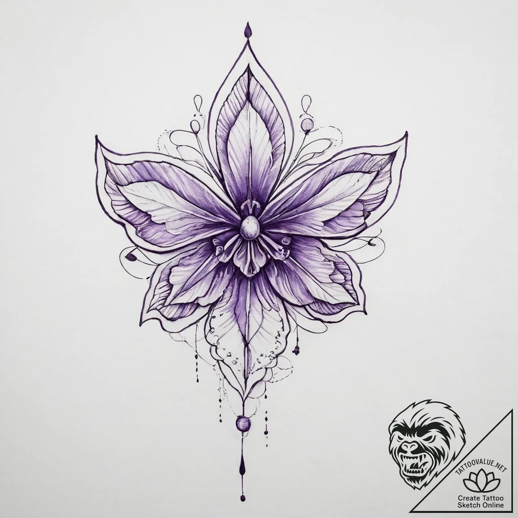 Violet - tattoo sketch (№1755629969_0, 19.08.2025 18:59) — tattoovalue.net