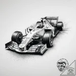 A formula 1 race car speeding down the track,… – tattoo sketch (№1755631626_0, 19.08.2025 19:27) — tattoovalue.net