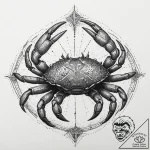 Tattoo design a cancer crab in blackwork, wit… – tattoo sketch (№1755632263_0, 19.08.2025 19:37) — tattoovalue.net