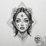 Tattoo sketch a pixelated character breaking… – tattoo sketch (№1755633721_0, 19.08.2025 20:02) — tattoovalue.net