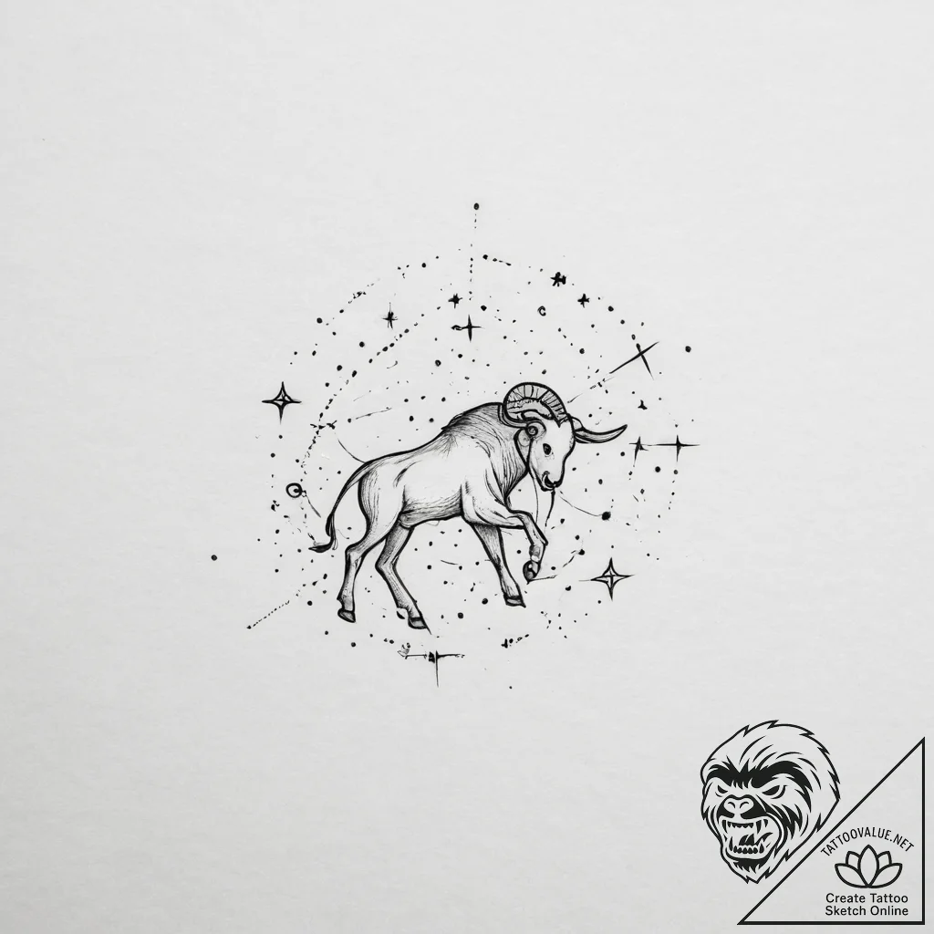 Tattoo sketch a single, tiny star constellati... - tattoo sketch (№1755635595_0, 19.08.2025 20:33) — tattoovalue.net
