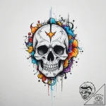 Death with oblique, artistic tattoo sketch, v… – tattoo sketch (№1755636850_0, 19.08.2025 20:54) — tattoovalue.net