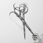 Scissors – tattoo sketch (№1755637058_0, 19.08.2025 20:57) — tattoovalue.net