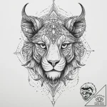 Chimera, tattoo flash sheet design, vibrant c… – tattoo sketch (№1755637265_0, 19.08.2025 21:01) — tattoovalue.net