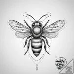 Tattoo design a small, intricate bee, symboli… – tattoo sketch (№1755637885_0, 19.08.2025 21:11) — tattoovalue.net