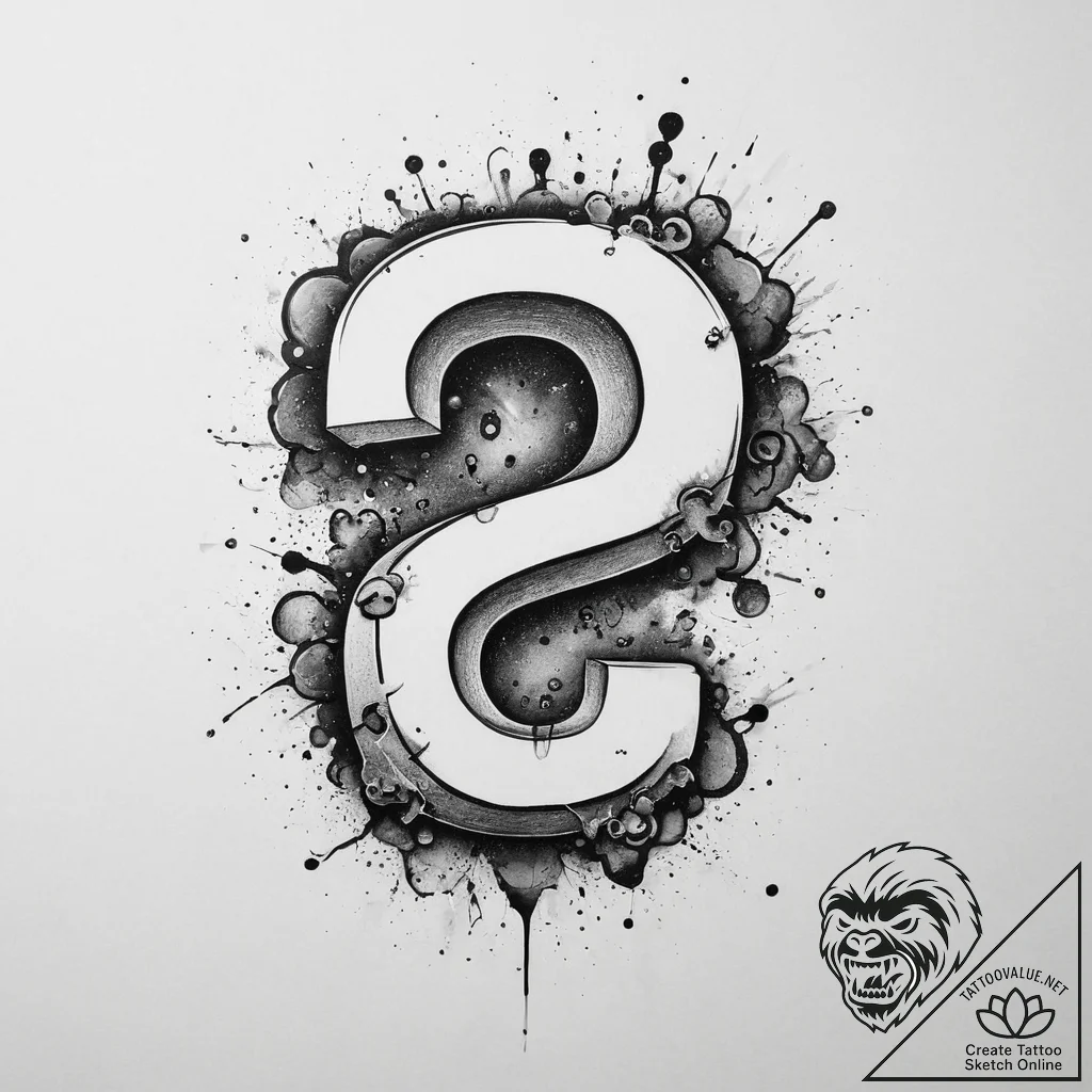 Tattoo sketch a floating question mark block... - tattoo sketch (№1755638924_0, 19.08.2025 21:28) — tattoovalue.net