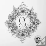 Tattoo sketch a floral design with hidden ini… – tattoo sketch (№1755640374_0, 19.08.2025 21:52) — tattoovalue.net