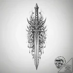 Dagger, tattoo drawing outline, blackwork tat… – tattoo sketch (№1755641211_0, 19.08.2025 22:06) — tattoovalue.net