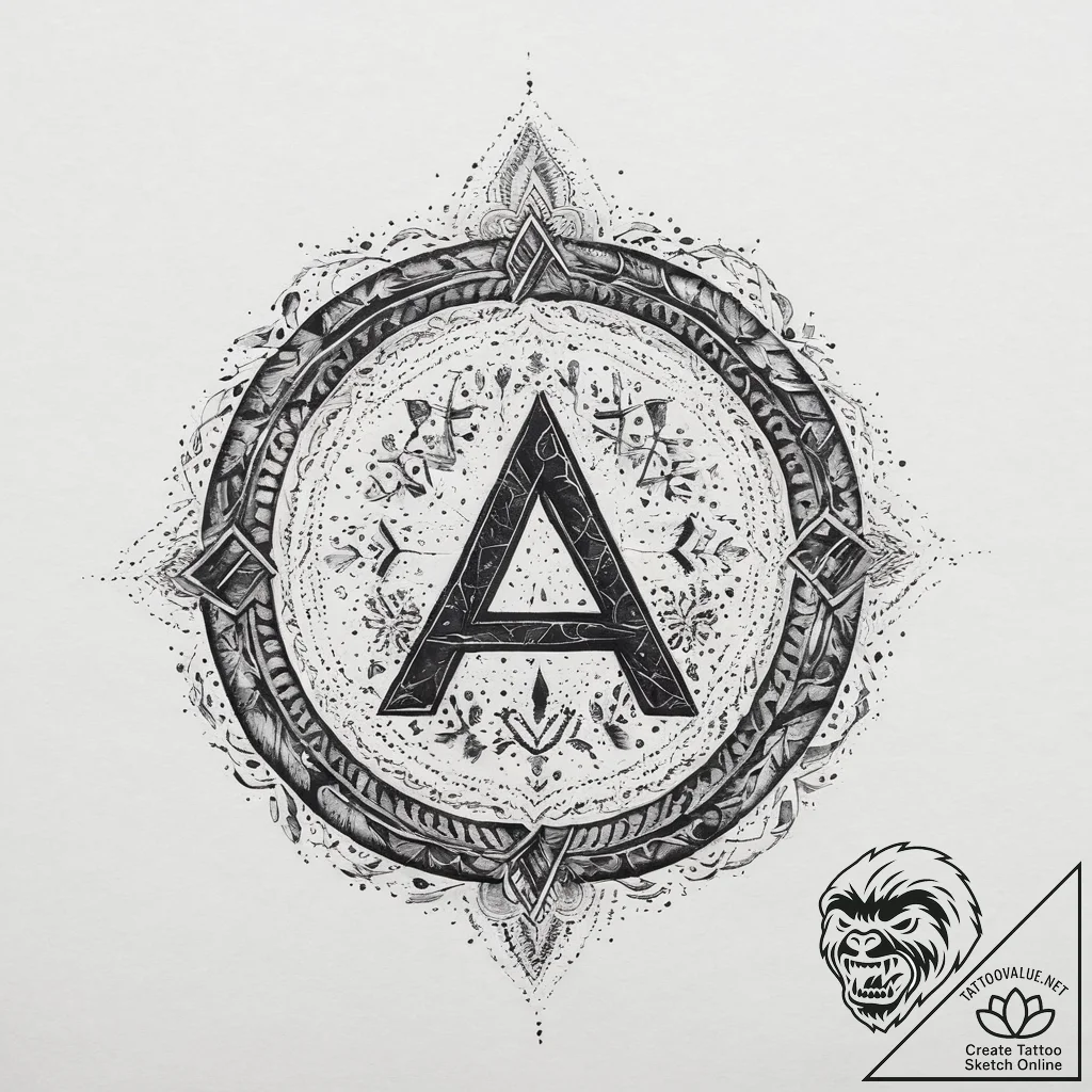 90. tattoo sketch: watercolor "treba" rune wi... - tattoo sketch (№1755643506_0, 19.08.2025 22:45) — tattoovalue.net