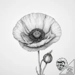 A poppy flower field – tattoo sketch (№1755644339_0, 19.08.2025 22:58) — tattoovalue.net