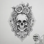 A ghostly apparition in a hallway, tattoo fla… – tattoo sketch (№1755644768_0, 19.08.2025 23:06) — tattoovalue.net